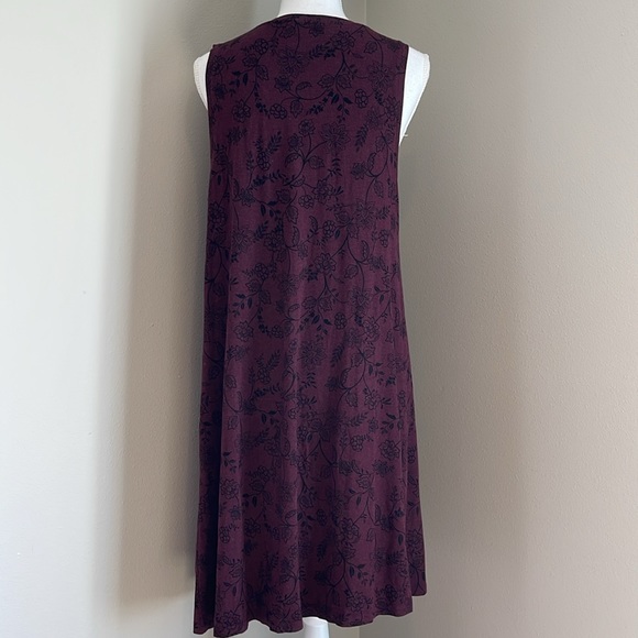 {Loft} Plum Floral Knit Tank Dress - Picture 4 of 8